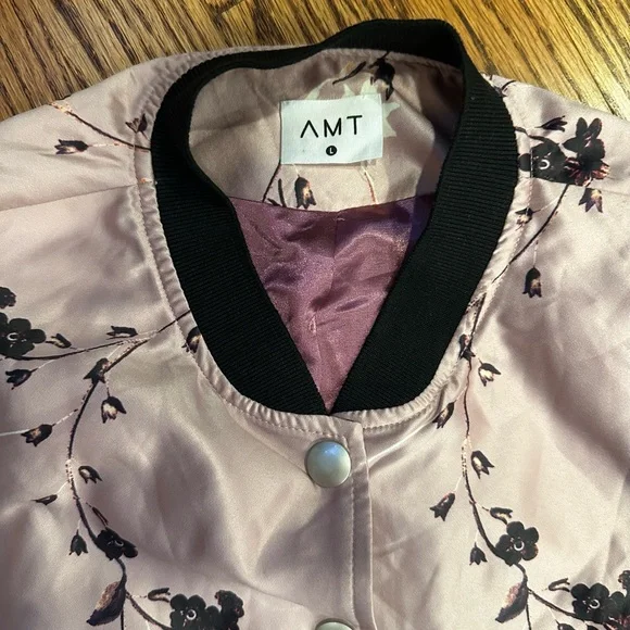 Flower Printed Long Baseball Jacket large - Picture 2 of 7